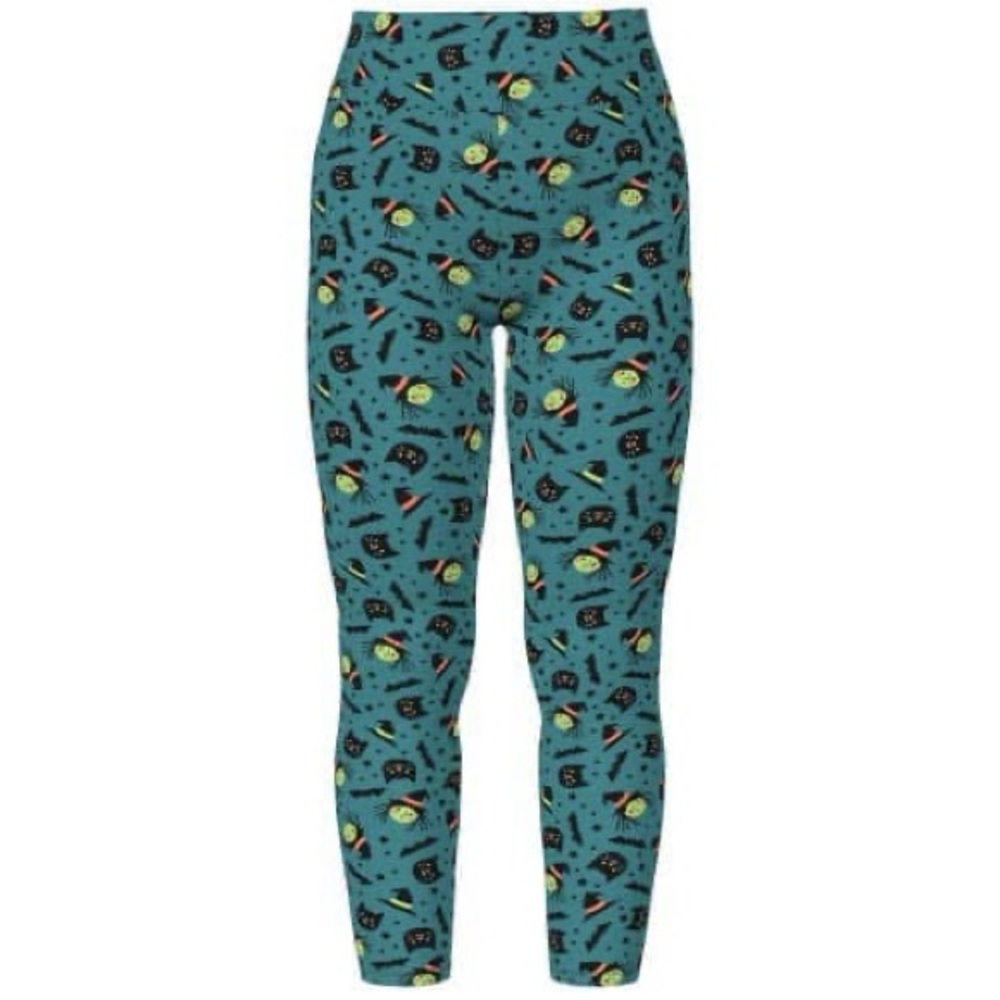 LuLaRoe Teal Space Print Leggings